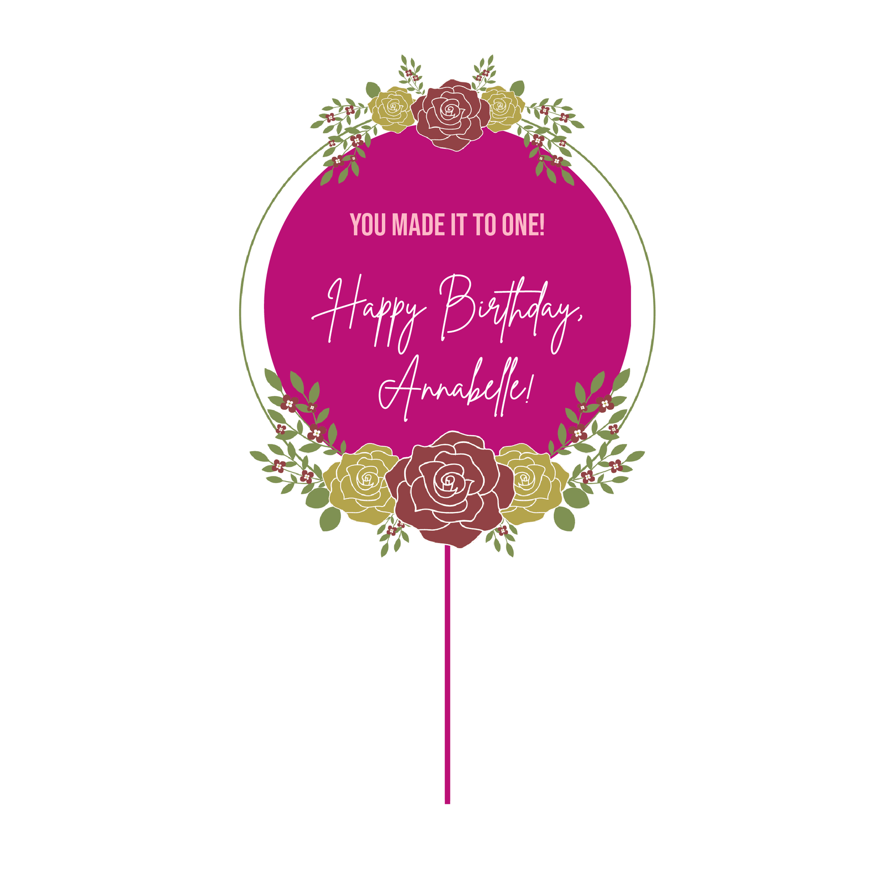 One Cake Topper Template In Illustrator, Svg, Jpg, Eps, Png for Free Printable Cake Topper Designs
