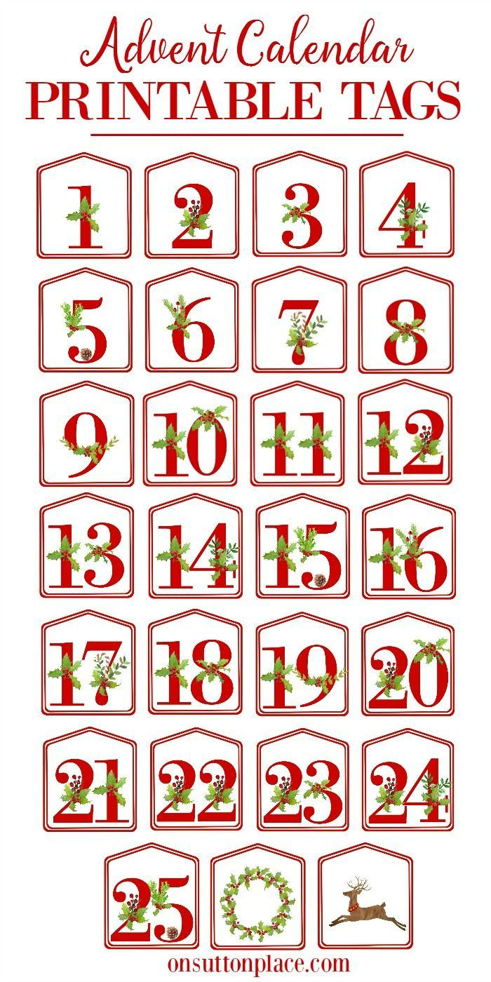 Osp Printables Directory regarding Free Printable Christmas Advent Calendar Numbers