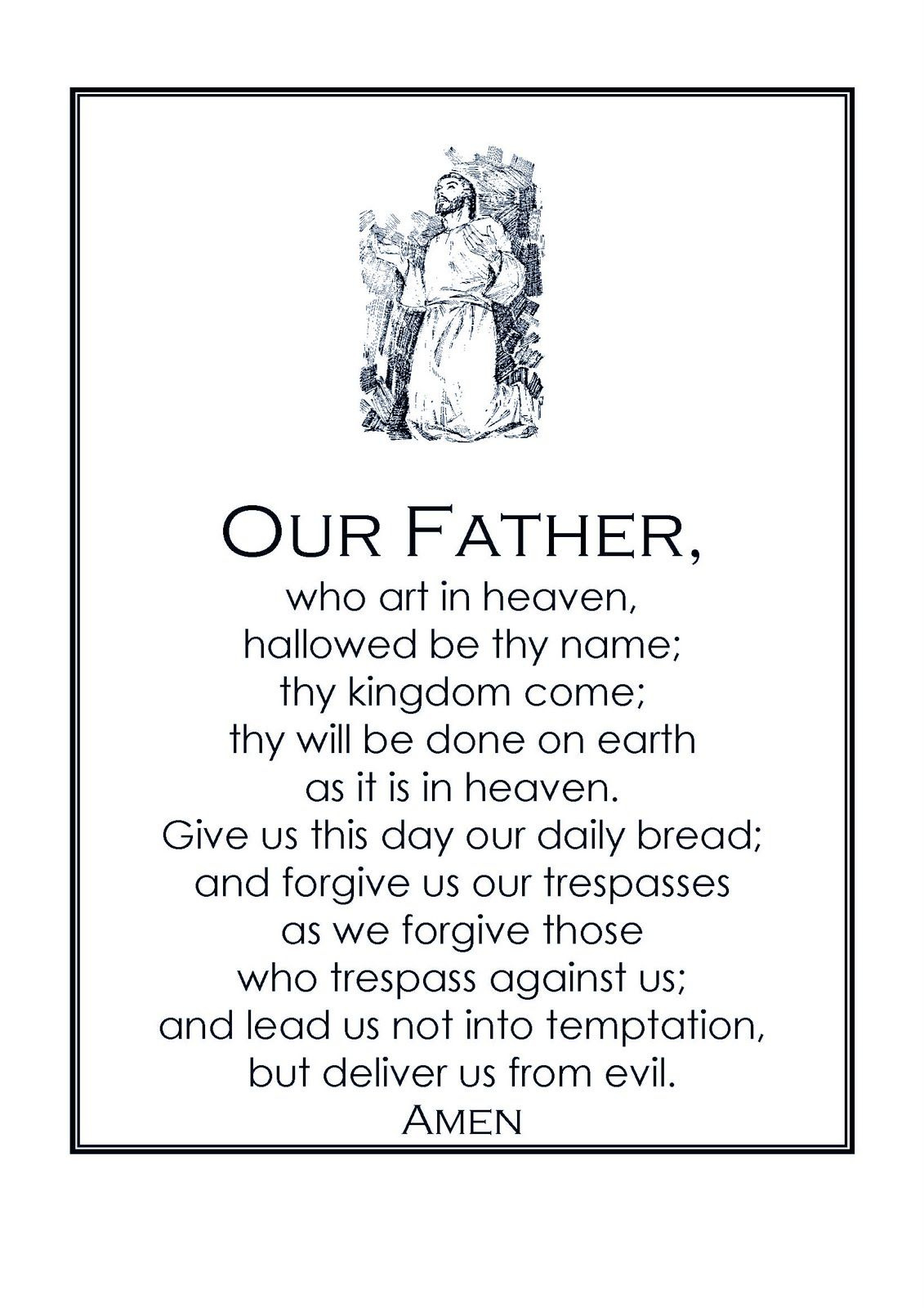 Our Father Prayer Catholic Printable - Printable Party Favors pertaining to FREE Printable Catholic Our Father Prayer