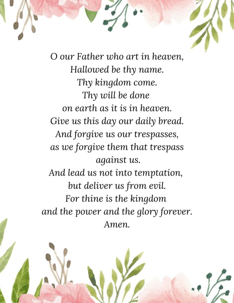 Our Father - The Examen - Icentre At Villanova College within FREE Printable Copy of the Lord&amp;amp;#039;s Prayer