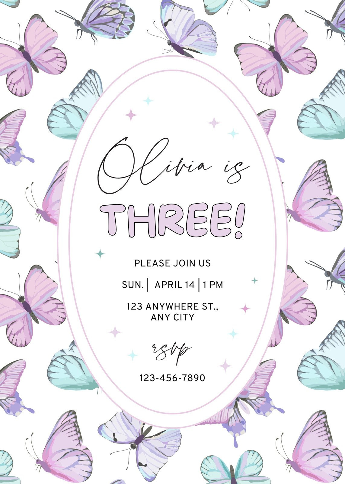 Page 3 - Free To Edit And Print Butterfly Invitation Templates | Canva regarding Free Printable Butterfly Invitation Template