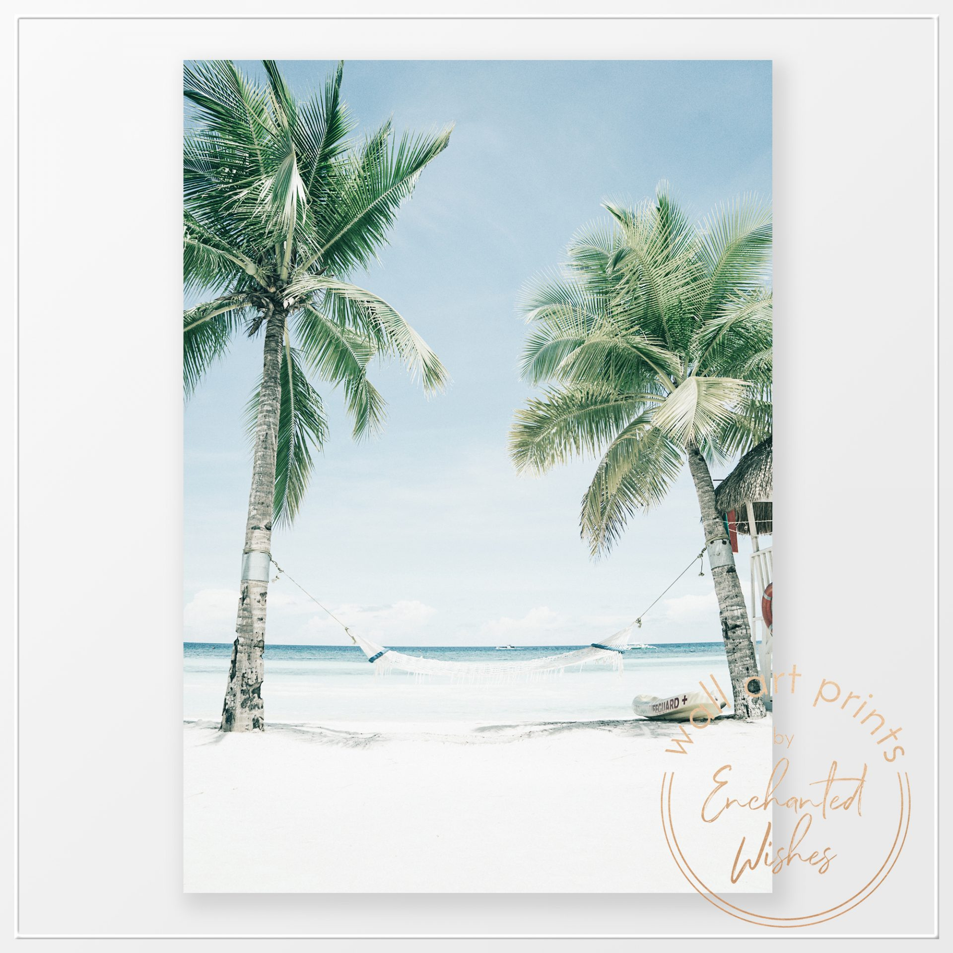 Palms With Beach Hammock Photo Print - Free - Wall Art within Free Printable Coastal Wall Art