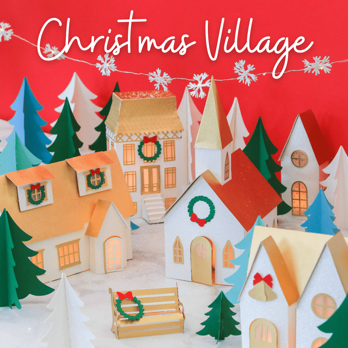Paper Christmas Village Free Template - Sweet Red Poppy pertaining to FREE Printable Christmas Village Houses