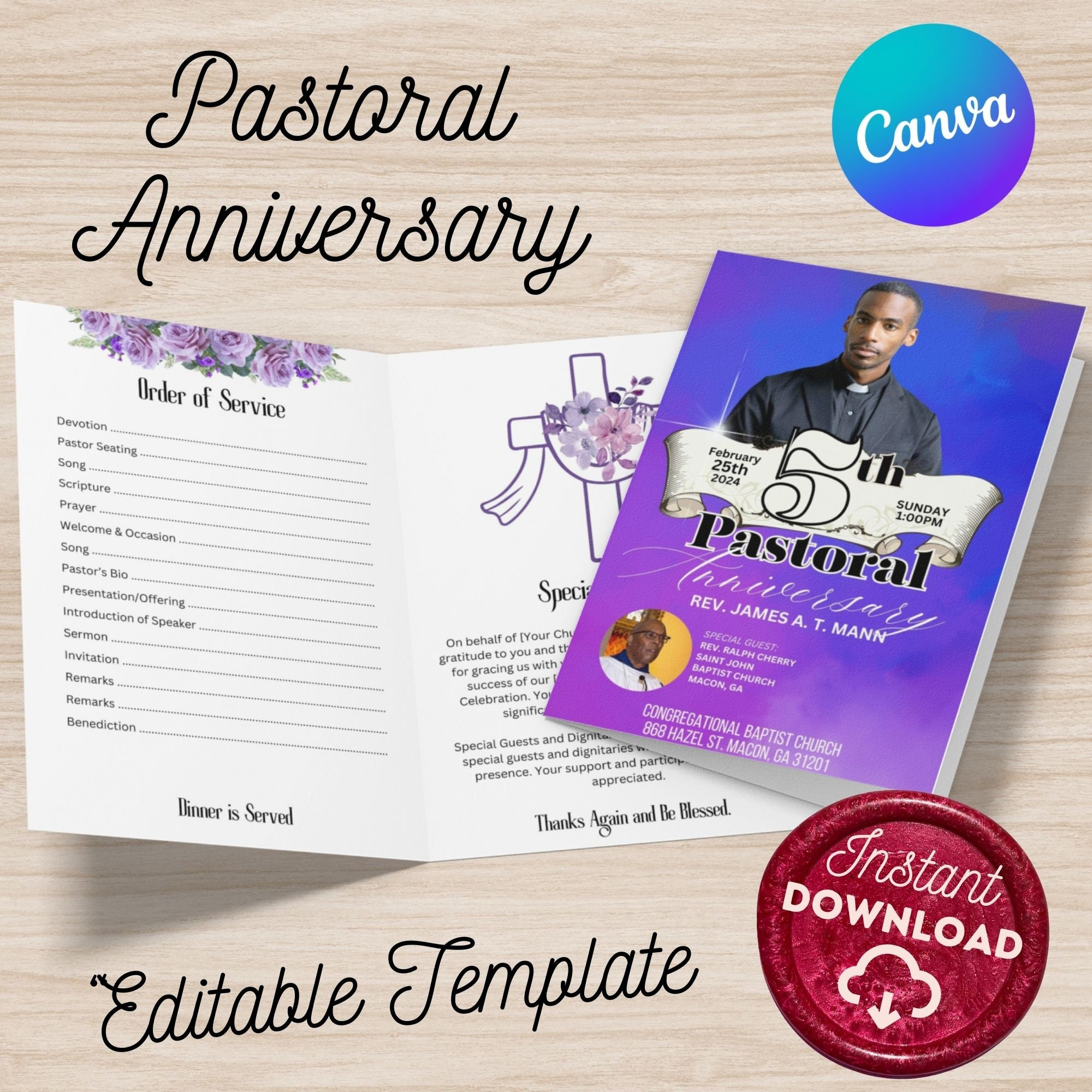 Pastoral Anniversary Program Template | Pastor&amp;#039;S Anniversary intended for Free Printable Church Anniversary Program Template