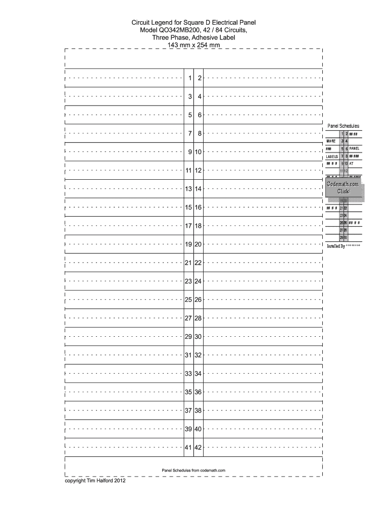 Pdf Filler - Fill Online, Printable, Fillable, Blank | Pdffiller with regard to FREE Printable Circuit Breaker Panel Labels