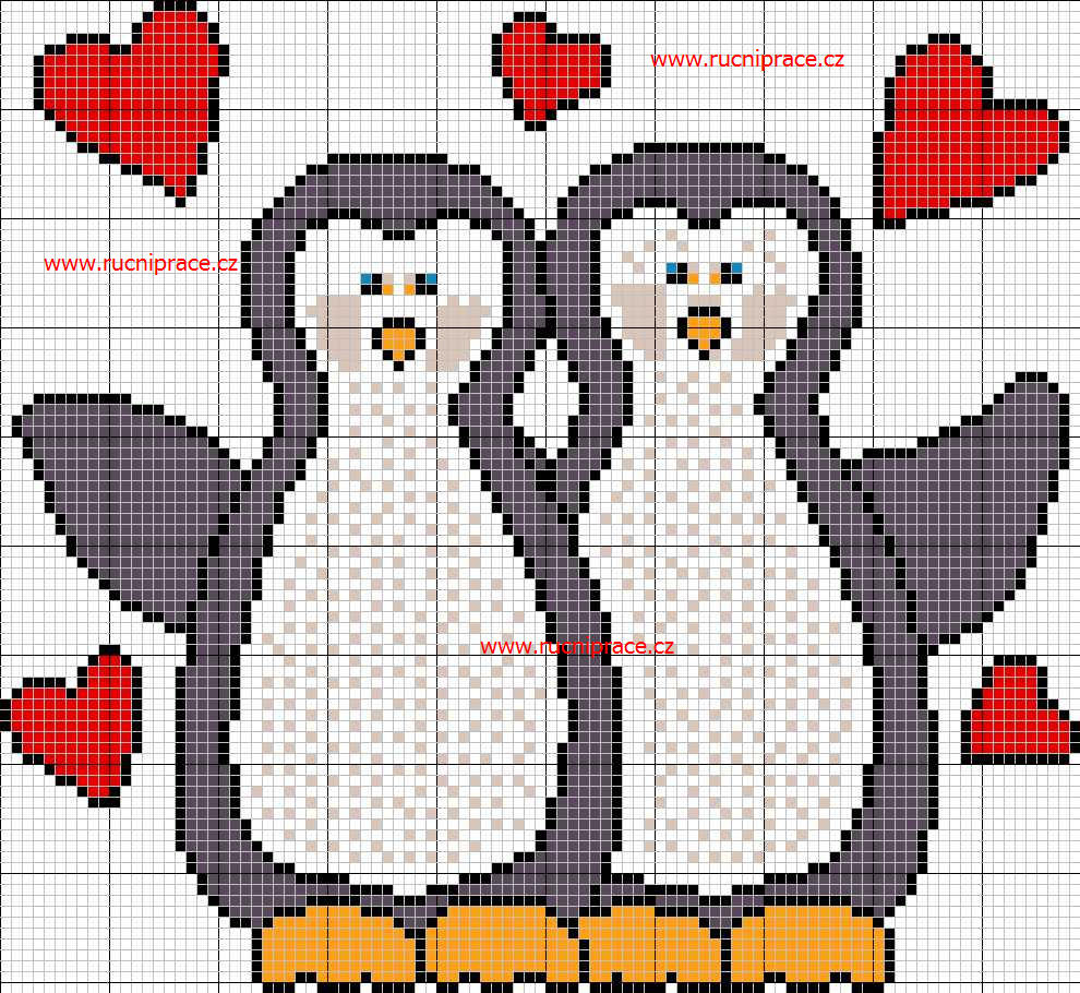 Penguins - Free Cross Stitch Patterns with Free Printable Cross Stitch Patterns To Download