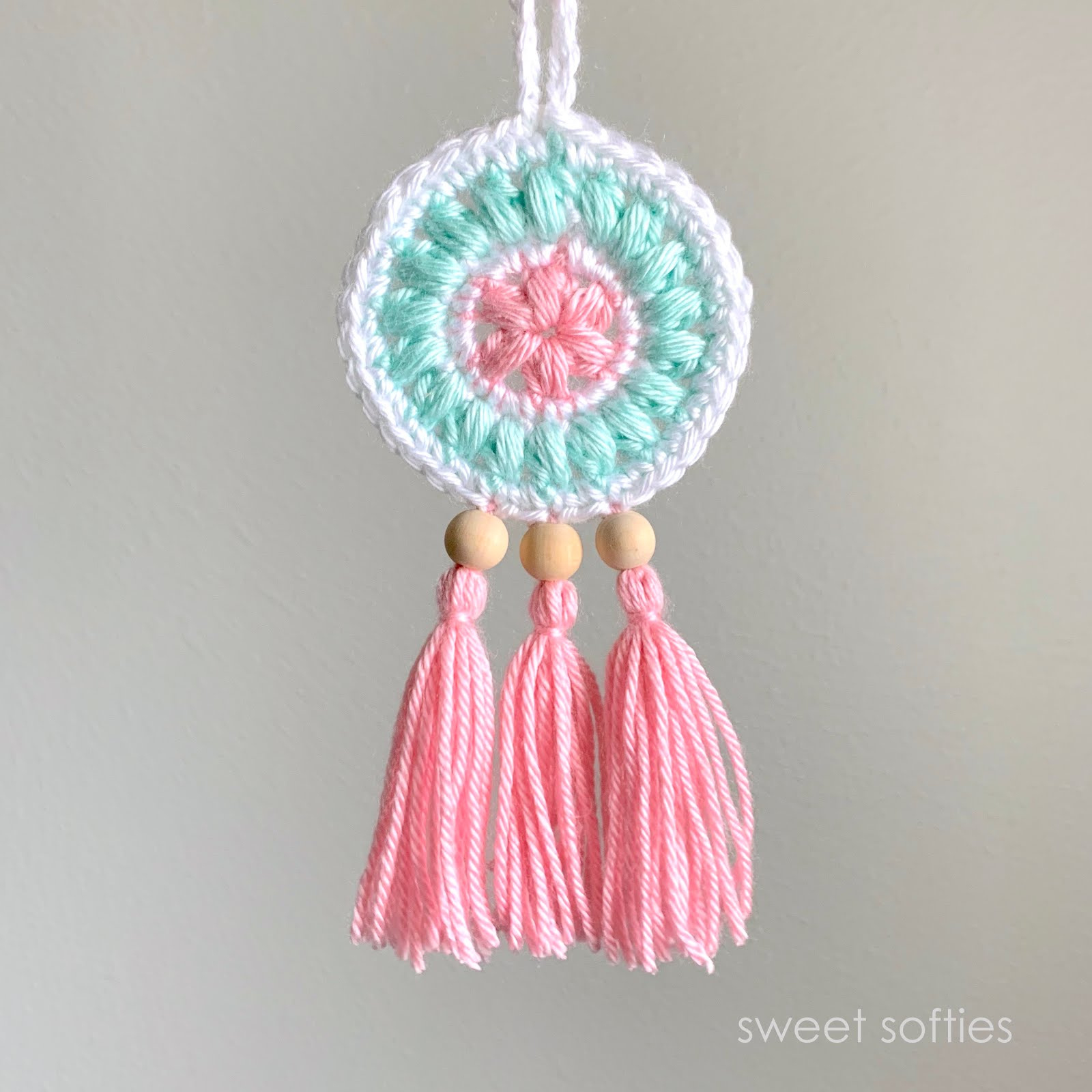Petite Floral Dreamcatcher (Free Crochet Pattern + Video Tutorial intended for Free Printable Crochet Dream Catcher Patterns