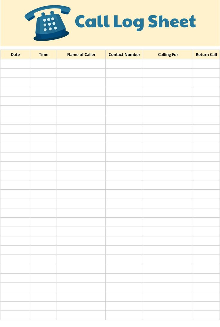 Phone Log Form - 10 Free Pdf Printables | Printablee with regard to Free Printable Call Log Sheet