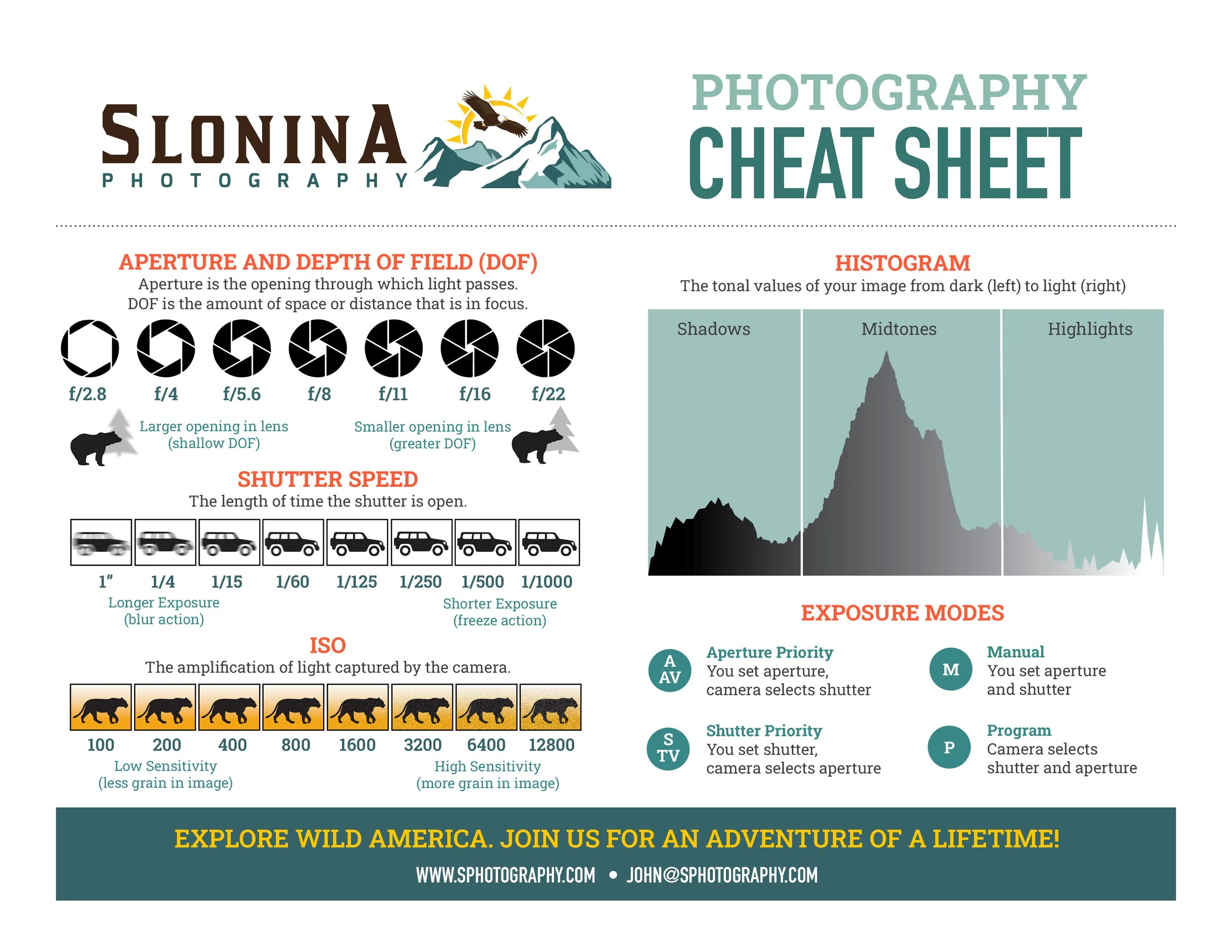 Photography Exposure Triangle — Slonina Nature Photography in Free Printable Cheat Sheet Exposure Triangle