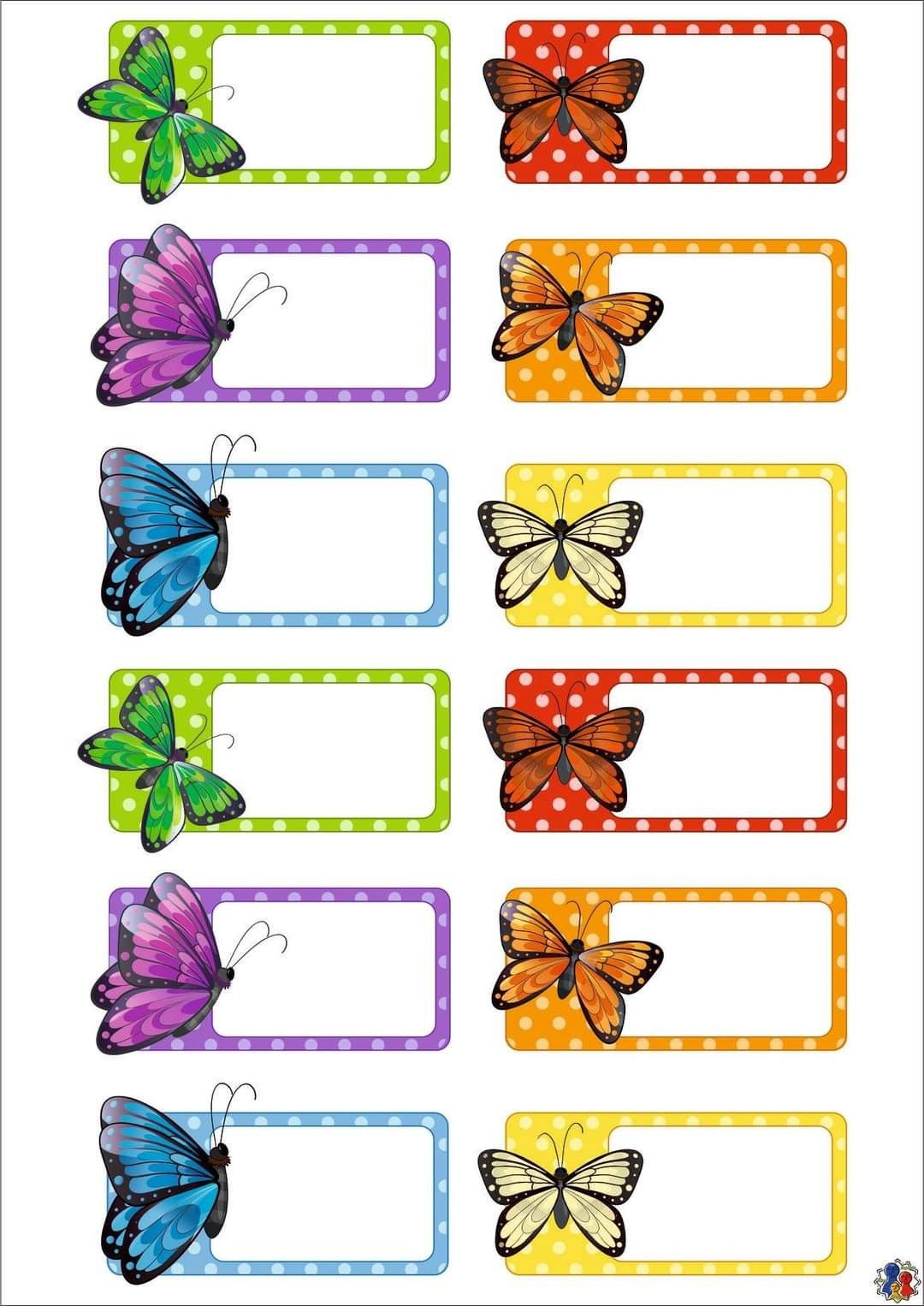 Pinalle Groza On Grupa Fluturasilor | School Stickers Labels in Free Printable Butterfly Name Tags