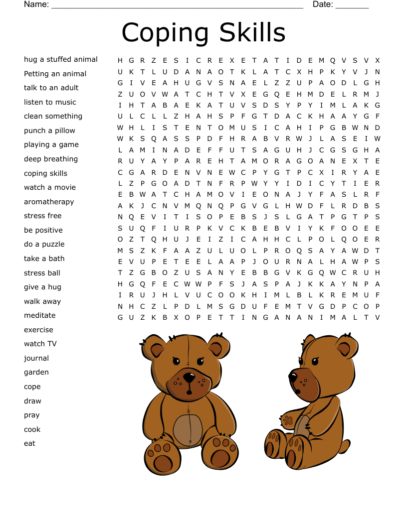 Positive Coping Skills Word Search - Wordmint intended for FREE Printable Coping Skills Word Search