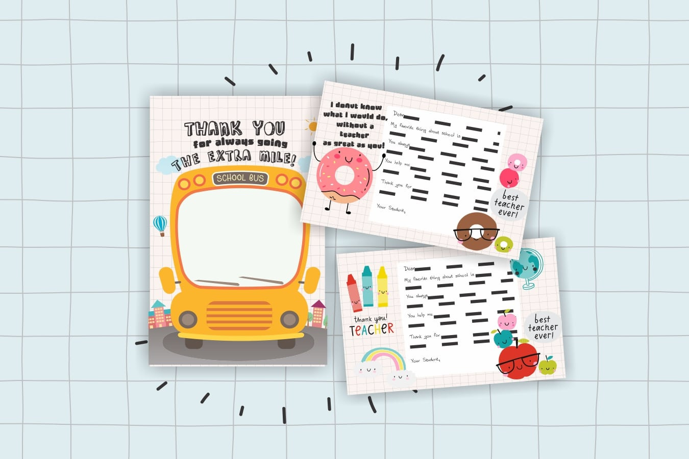 Print These Adorable Teacher &amp;amp; Bus Driver Thank You Cards. Free pertaining to Free Printable Bus Driver Thank You