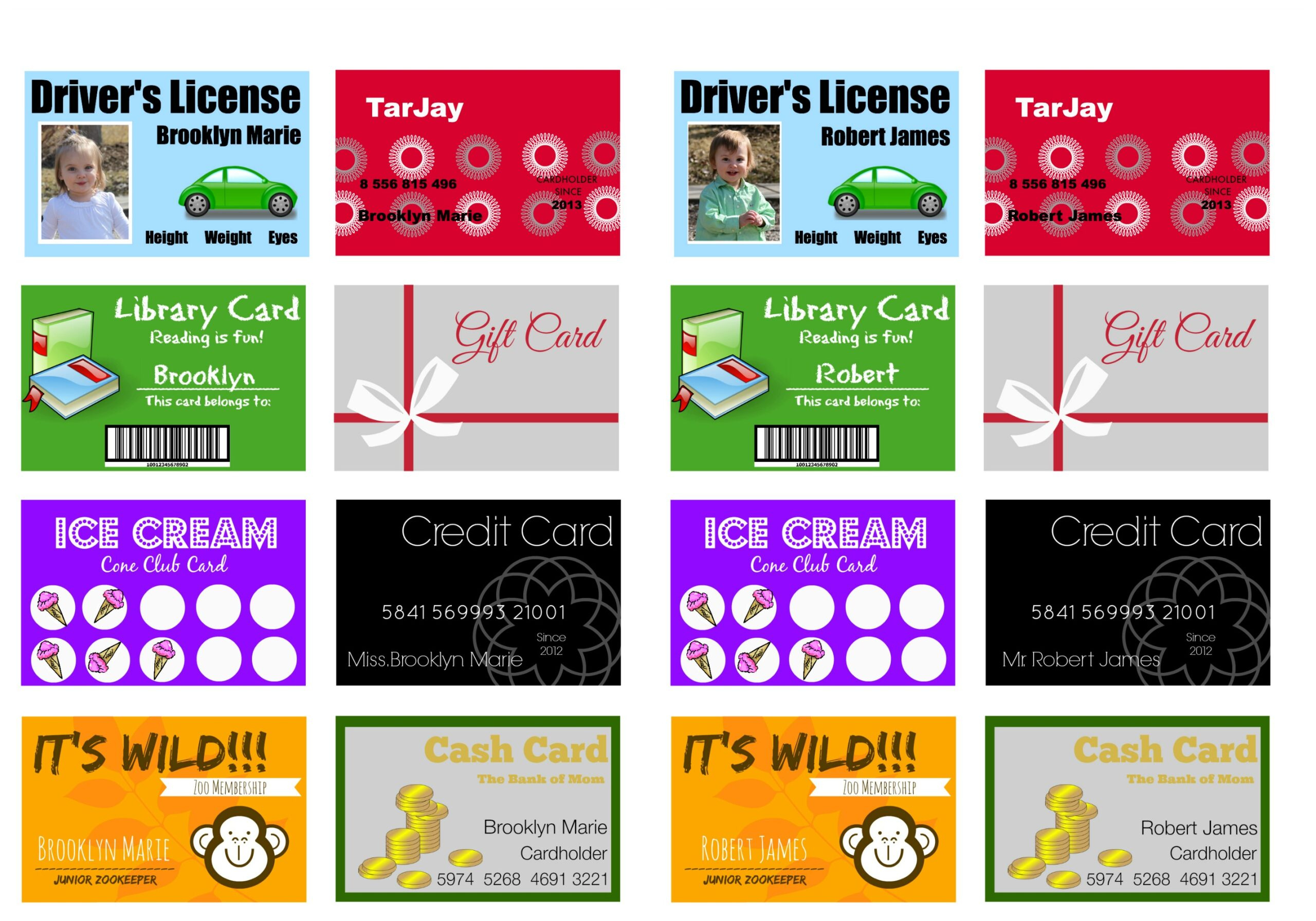 Printable (And Customizable) Play Credit Cards - The Crazy Craft Lady pertaining to Free Printable Credit Card Template