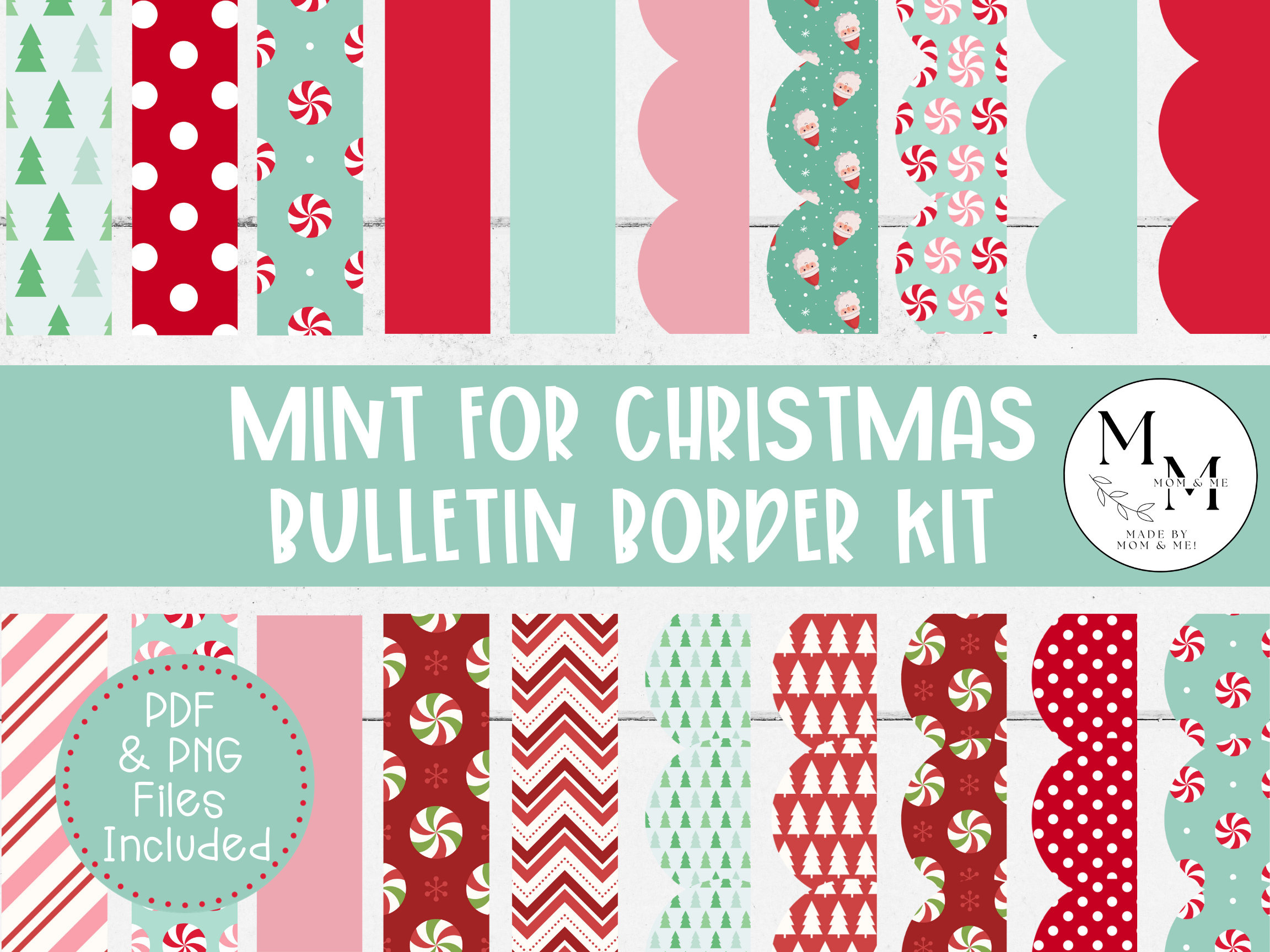 Printable Bulletin Board Border, Christmas Classroom Decor in FREE Printable Christmas Borders For Bulletin Boards
