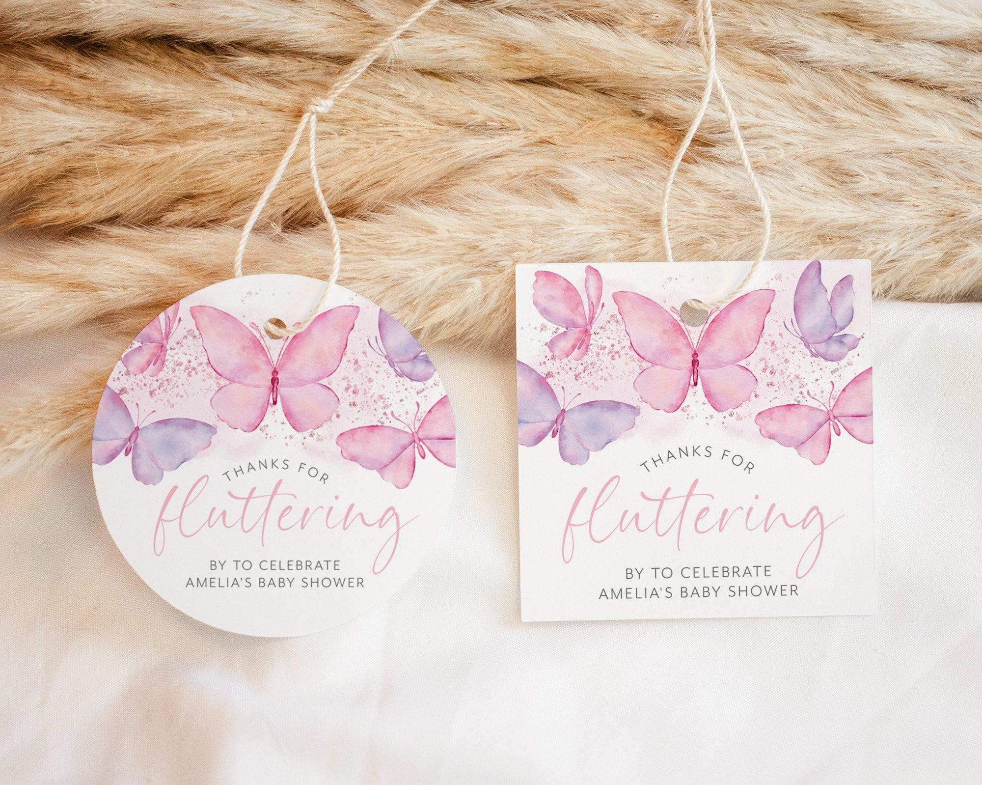 Printable Butterfly Favor Tags, Butterfly Baby Shower Tags, Favour with regard to FREE Printable Butterfly Gift Tags