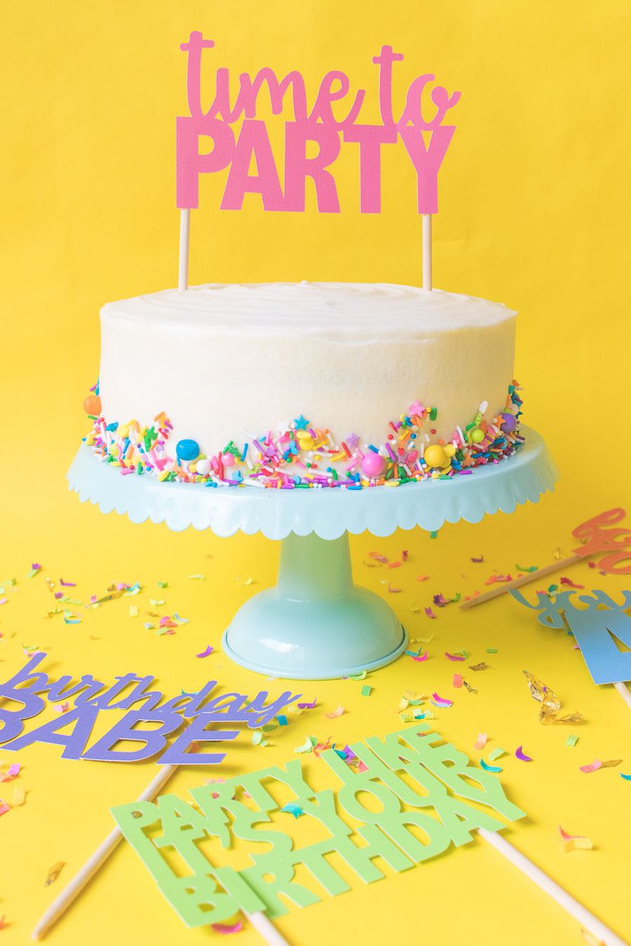 Printable Cake Toppers For Birthdays (+ Free Svg Templates!) for FREE Printable Cake Toppers Template