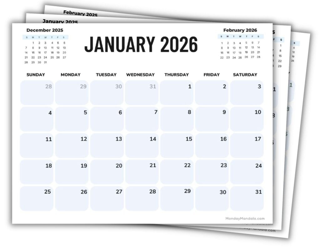Printable Calendars For 2025 &amp;amp; 2026 (Free Pdfs) with Free Printable Calendar 25-26