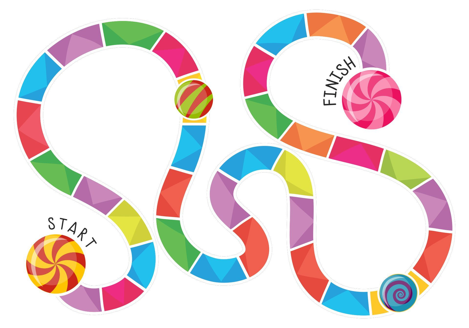 Printable Candyland Game Board Template for FREE Printable Candyland Game Board