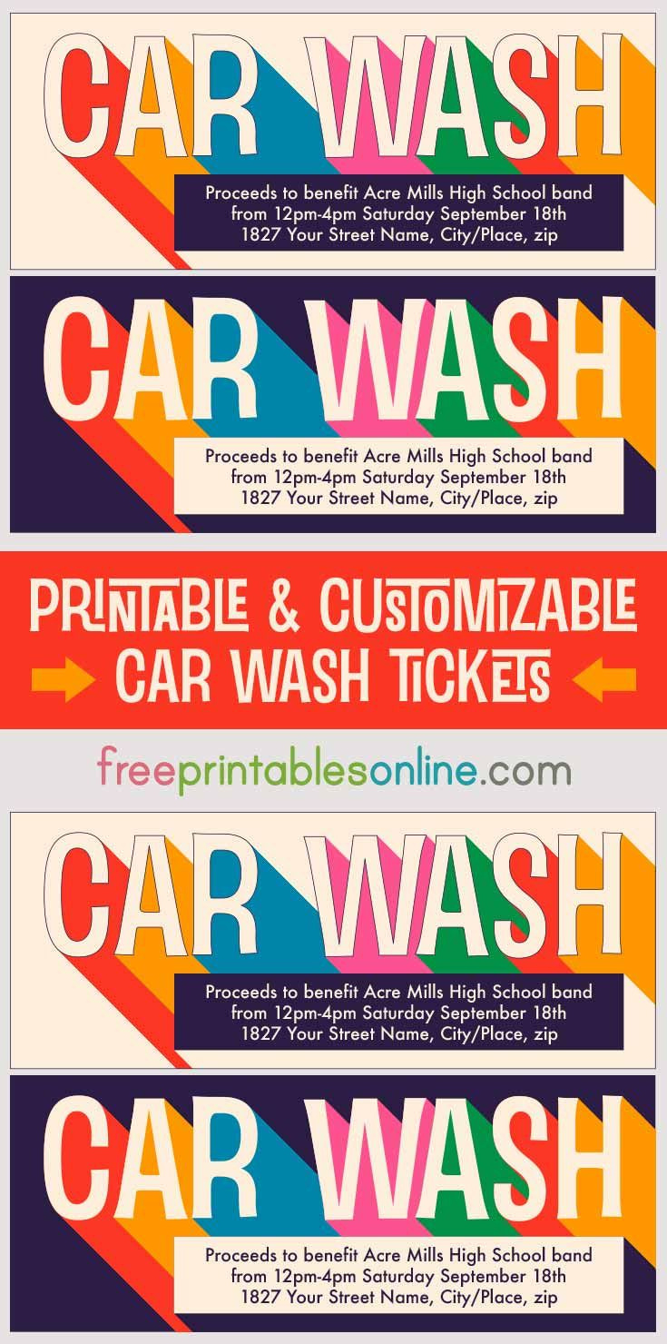 Printable Car Wash Tickets - Free Printables Online with FREE Printable Car Wash Ticket Template