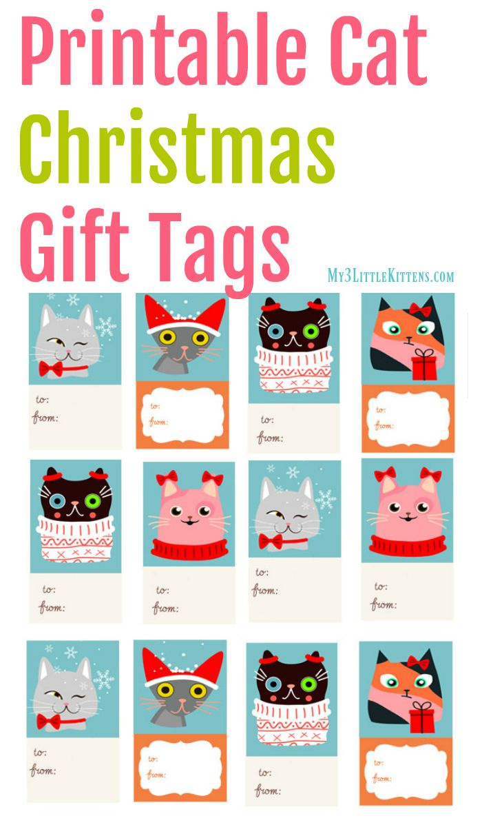 Printable Cat Christmas Gift Tags with regard to FREE Printable Cat Gift Tags