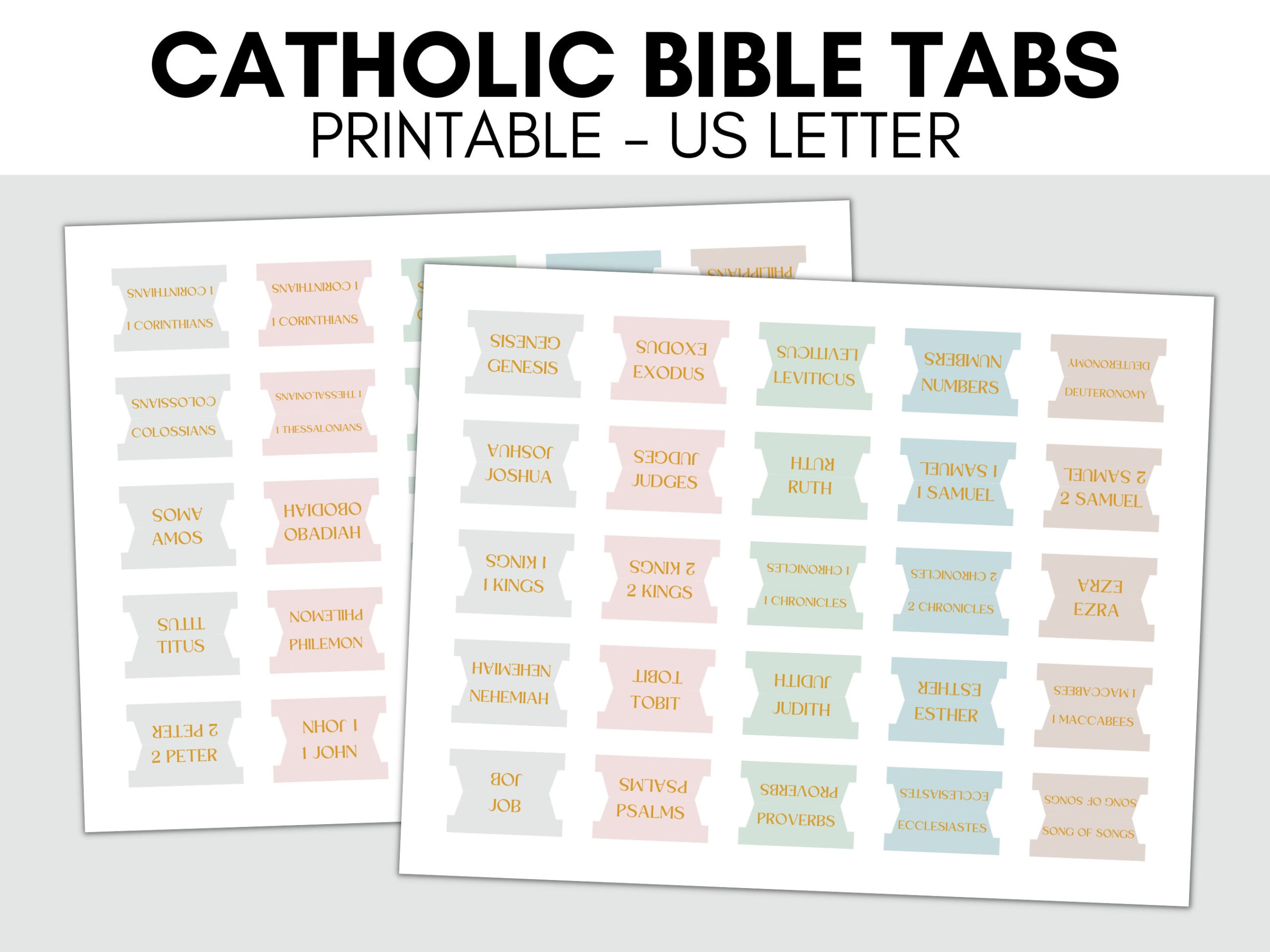 Printable Catholic Bible Tabs, Bible Tabs Printable, Diy Bible pertaining to FREE Printable Catholic Bible Tabs