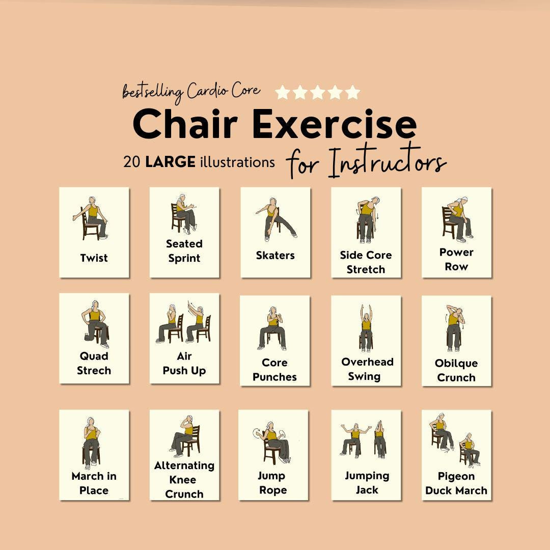 Printable Chair Based Exercises Chair Exercise Illustrations For for FREE Printable Chair Exercises For Men