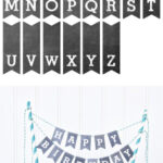 Printable Chalkboard Letters Cake Bunting intended for Free Printable Cake Bunting Template