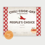 Printable Chili Cook-Off Award Winner Certificate, People'S Choice with regard to Free Printable Chili Cook Off Certificates