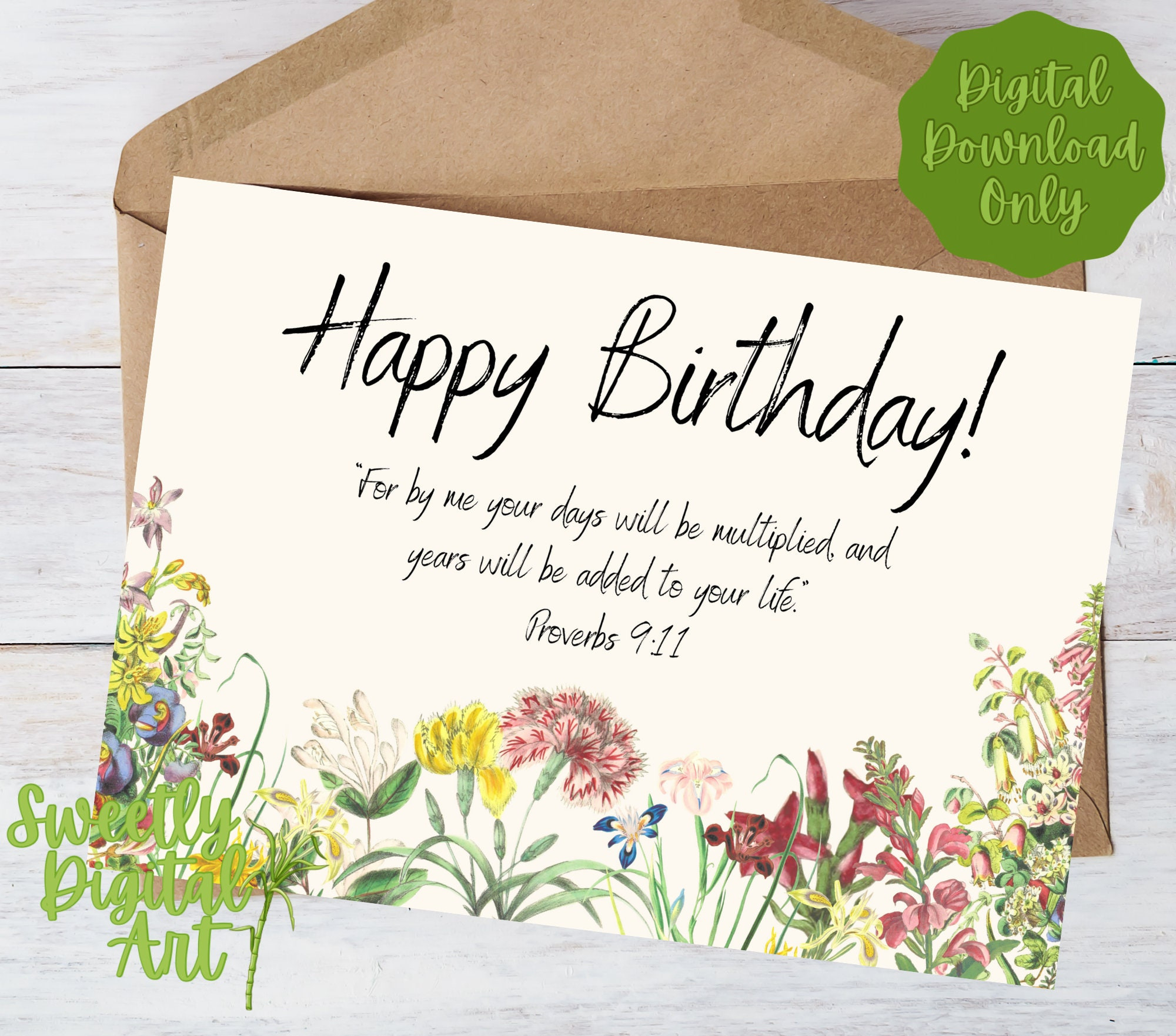 Printable Christian Birthday Card With Bible Verse - Happy within Free Printable Christian Birthday Greeting Cards