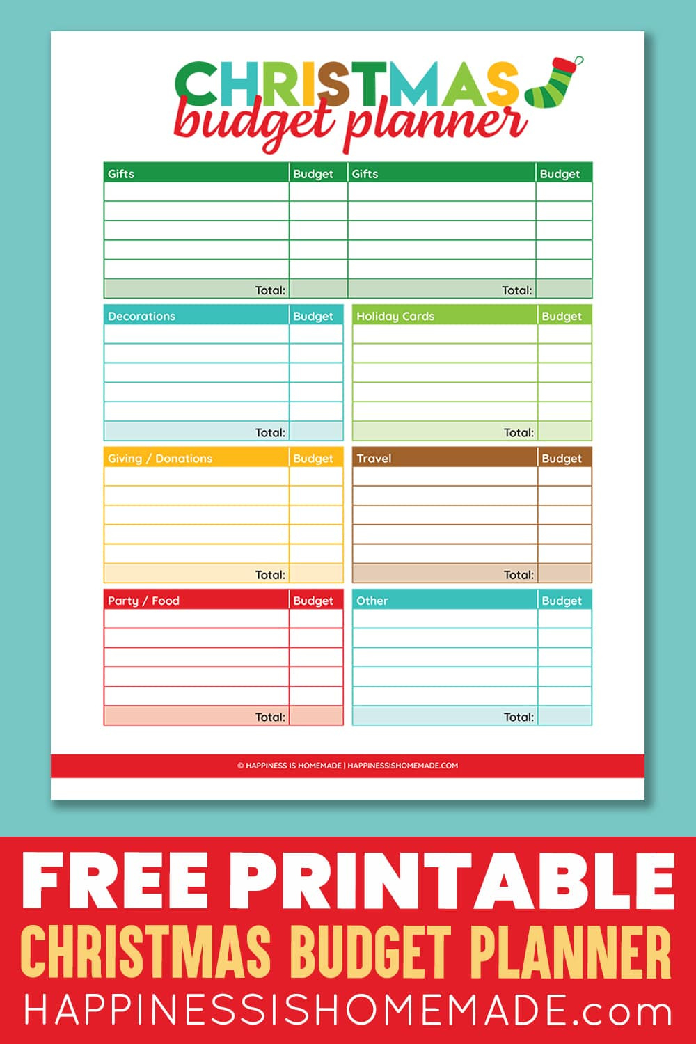 Printable Christmas Budget Planner - Happiness Is Homemade inside FREE Printable Christmas Budget Planner