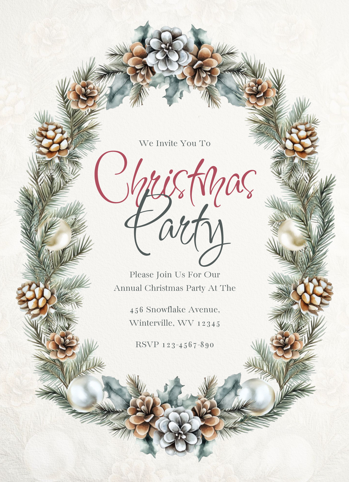 Printable Christmas Invitation Free Google Docs Template - Gdoc.io for Free Printable Christmas Invites Templates