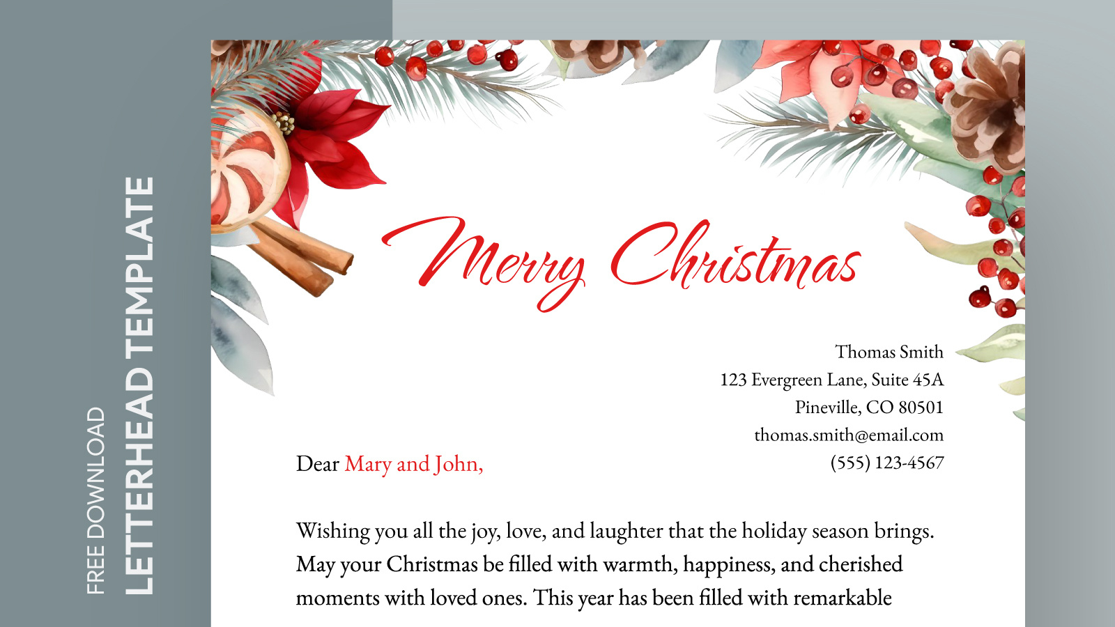 Printable Christmas Letterhead Free Google Docs Template - Gdoc.io with FREE Printable Christmas Letterhead Template
