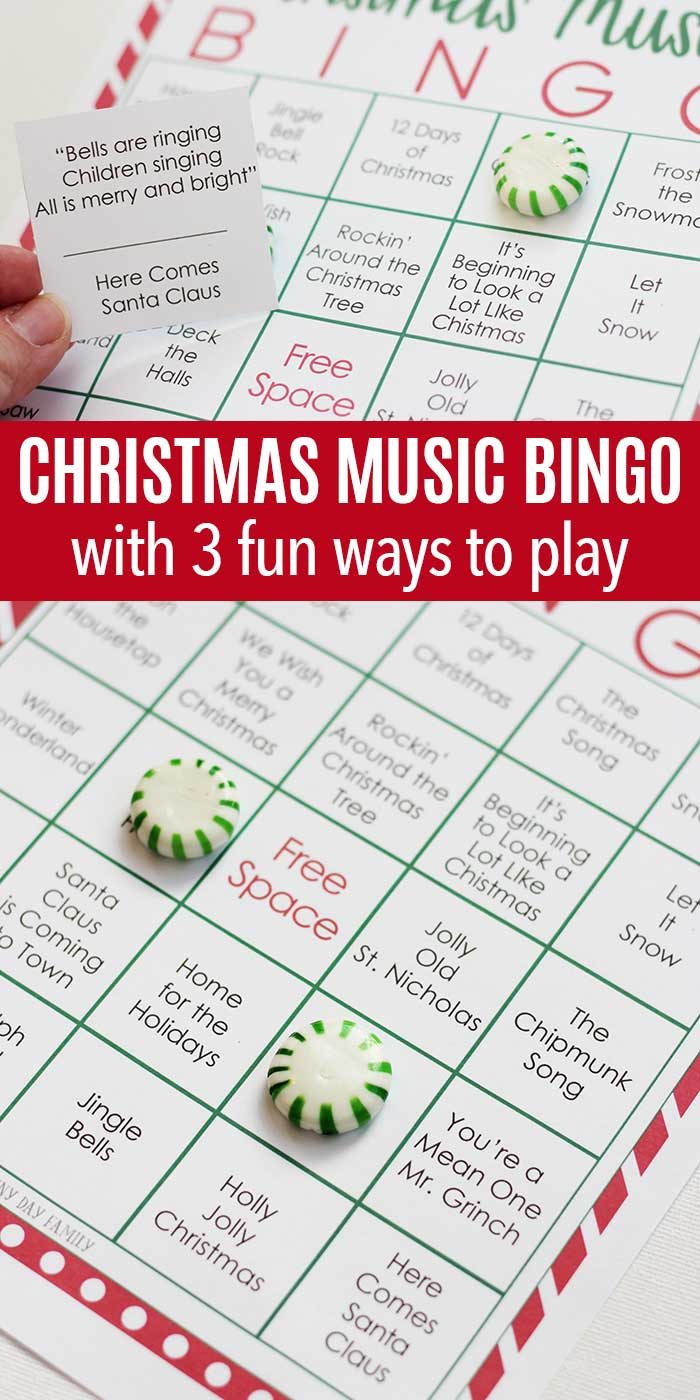 Printable Christmas Music Bingo With 3 Fun Ways To Play | Sunny inside Free Printable Christmas Song Bingo