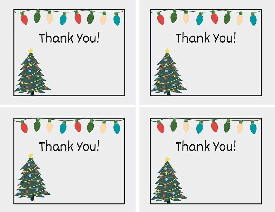 Printable Christmas Thank You Cards For Teachers, Students, Or inside FREE Printable Christmas Thank You Notes