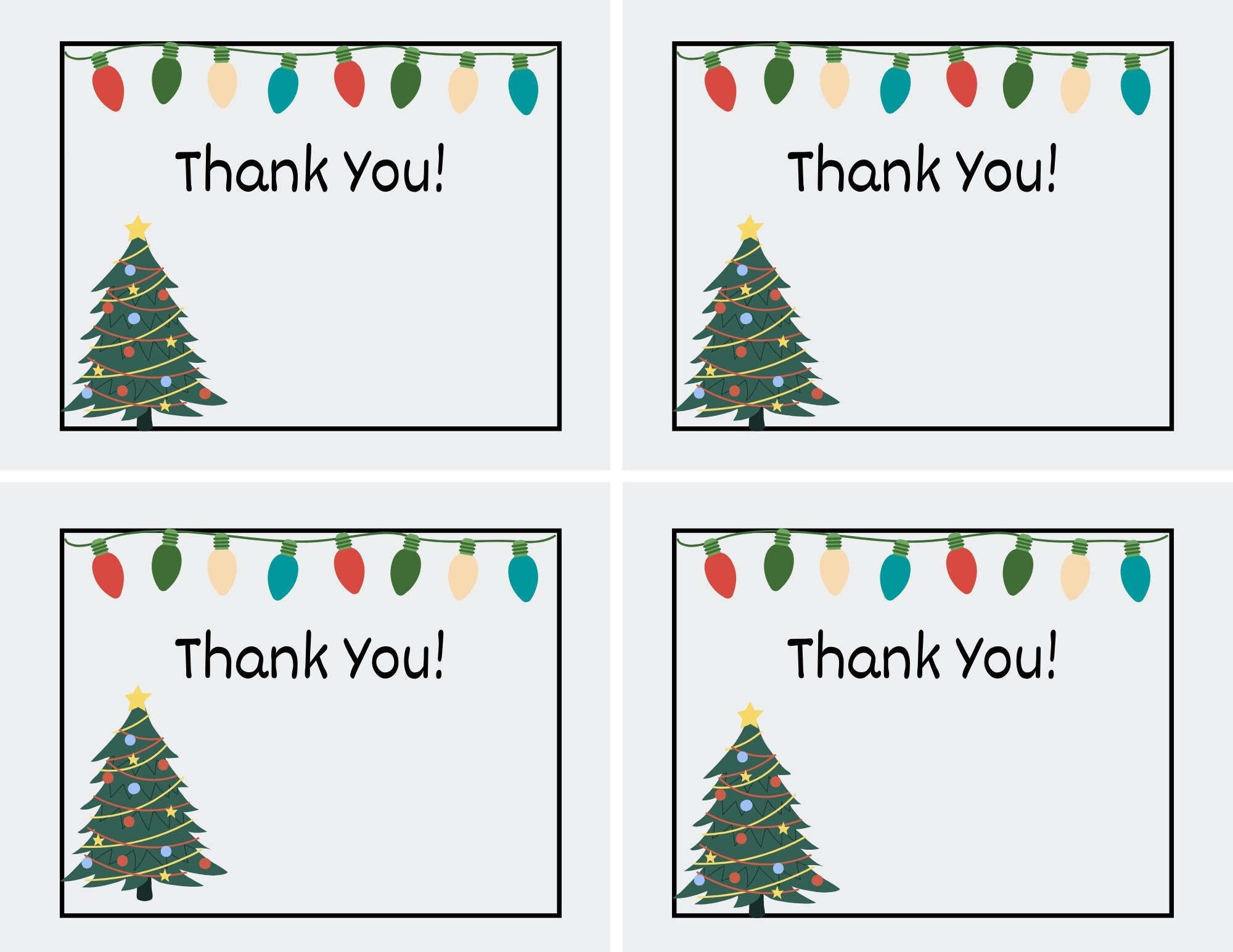 Printable Christmas Thank You Cards For Teachers, Students, Or throughout FREE Printable Christmas Thank You Cards From Teacher