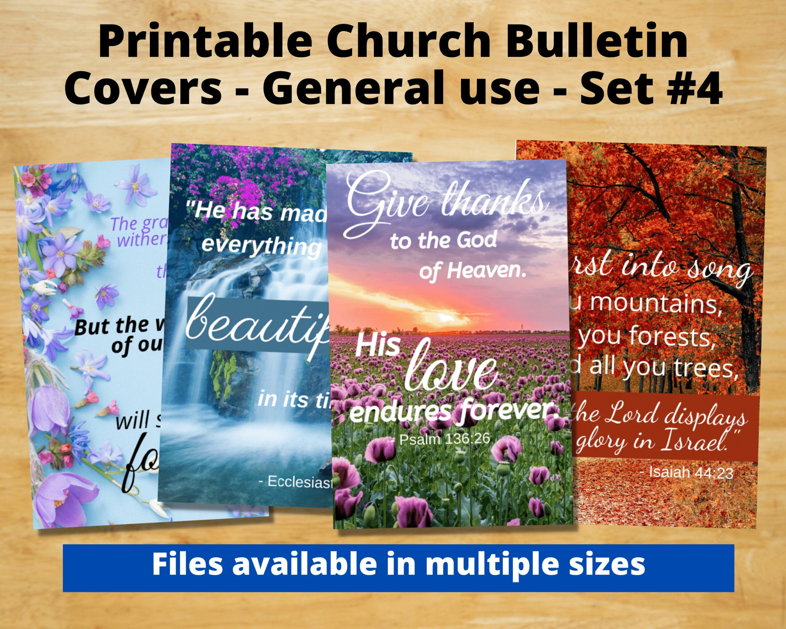 Printable Church Bulletin Covers - General Use Set 4 - Multiple pertaining to Free Printable Communion Bulletin Covers