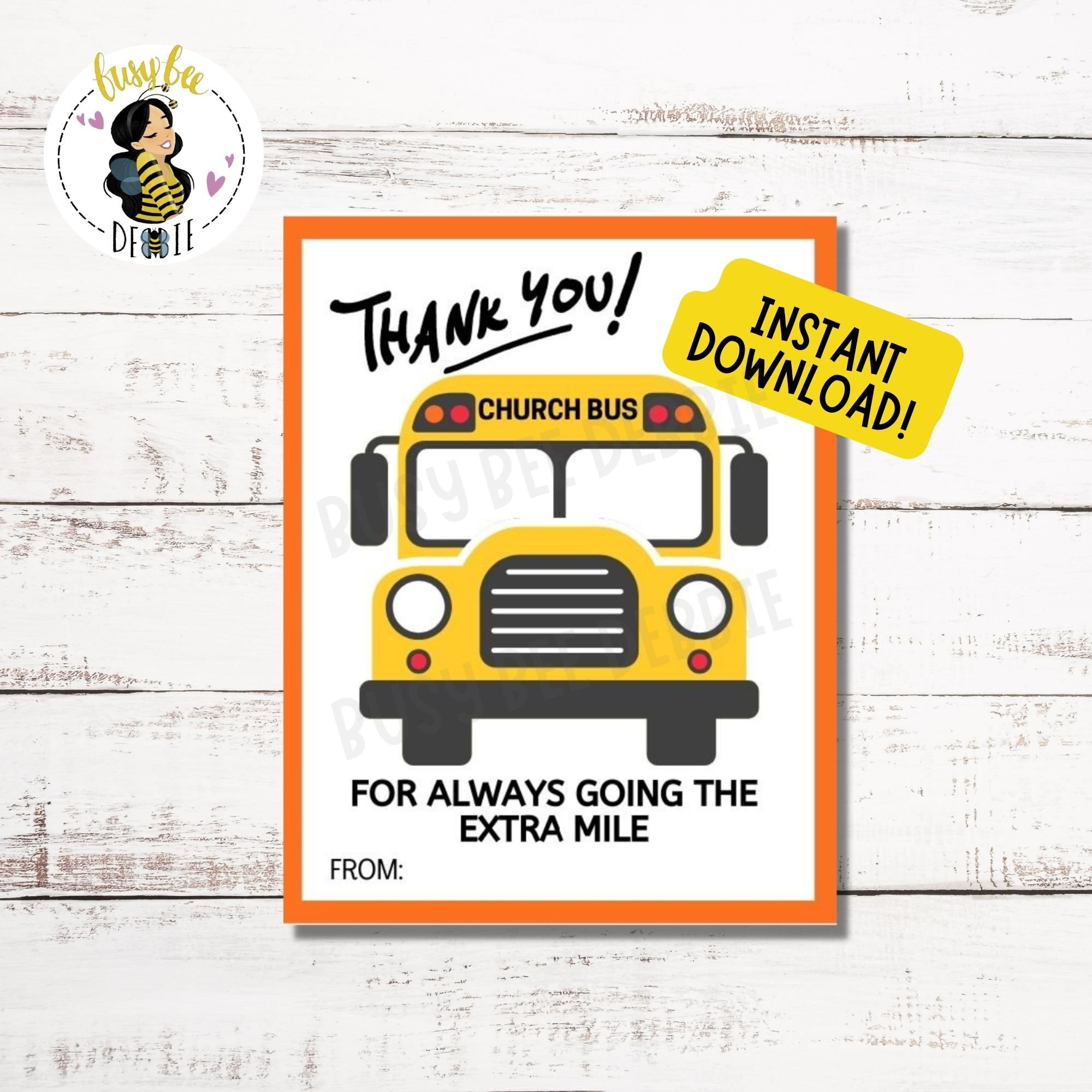 Printable Church Bus Driver Appreciation Tags | Thank You Bus within FREE Printable Bus Driver Thank You Cards