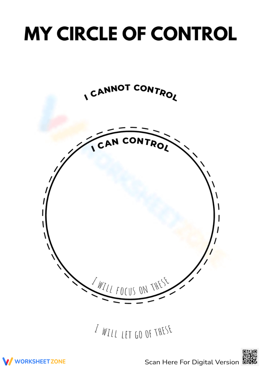 Printable Circle Of Control Worksheets for Free Printable Circle Of Control