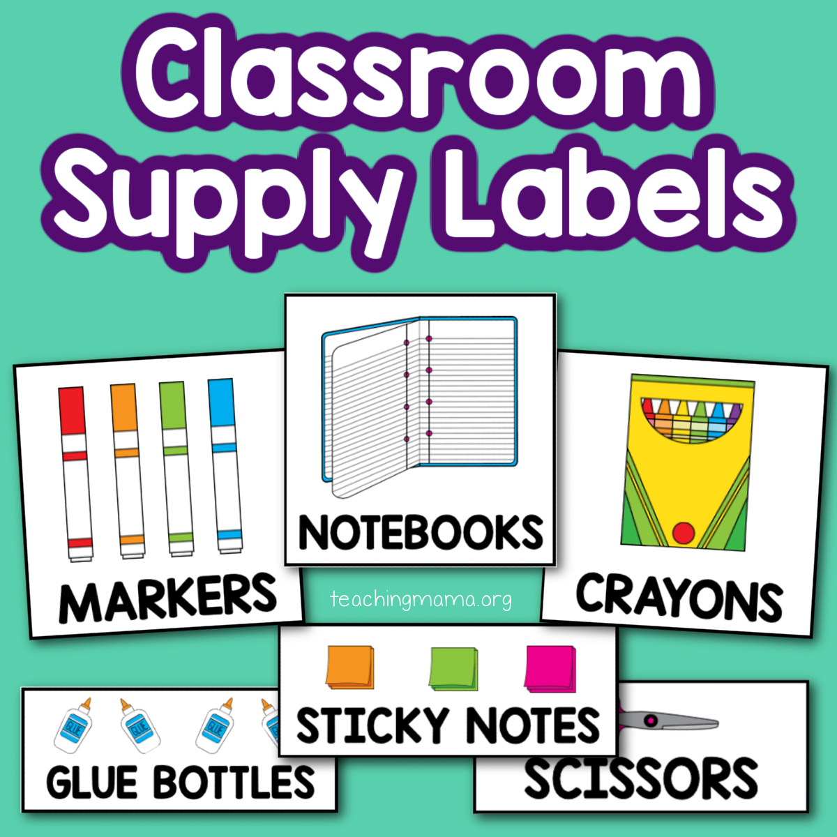 Printable Classroom Supply Labels - Teaching Mama with FREE Printable Classroom Labels with Pictures