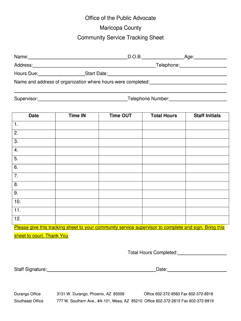 Printable Community Service Forms For Court: Fill Out &amp;amp; Sign in Free Printable Community Service Forms For Court