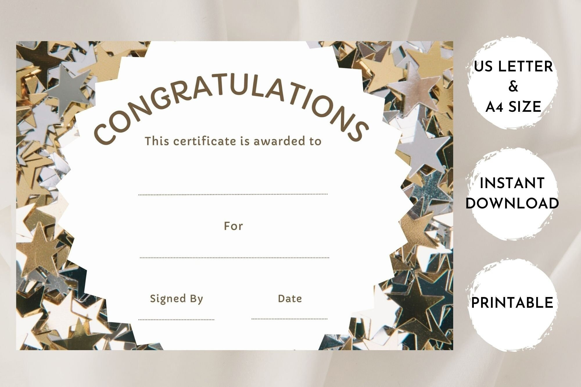 Printable Congratulations Certificate | Personalized Certificate with regard to FREE Printable Congratulations Certificate Template