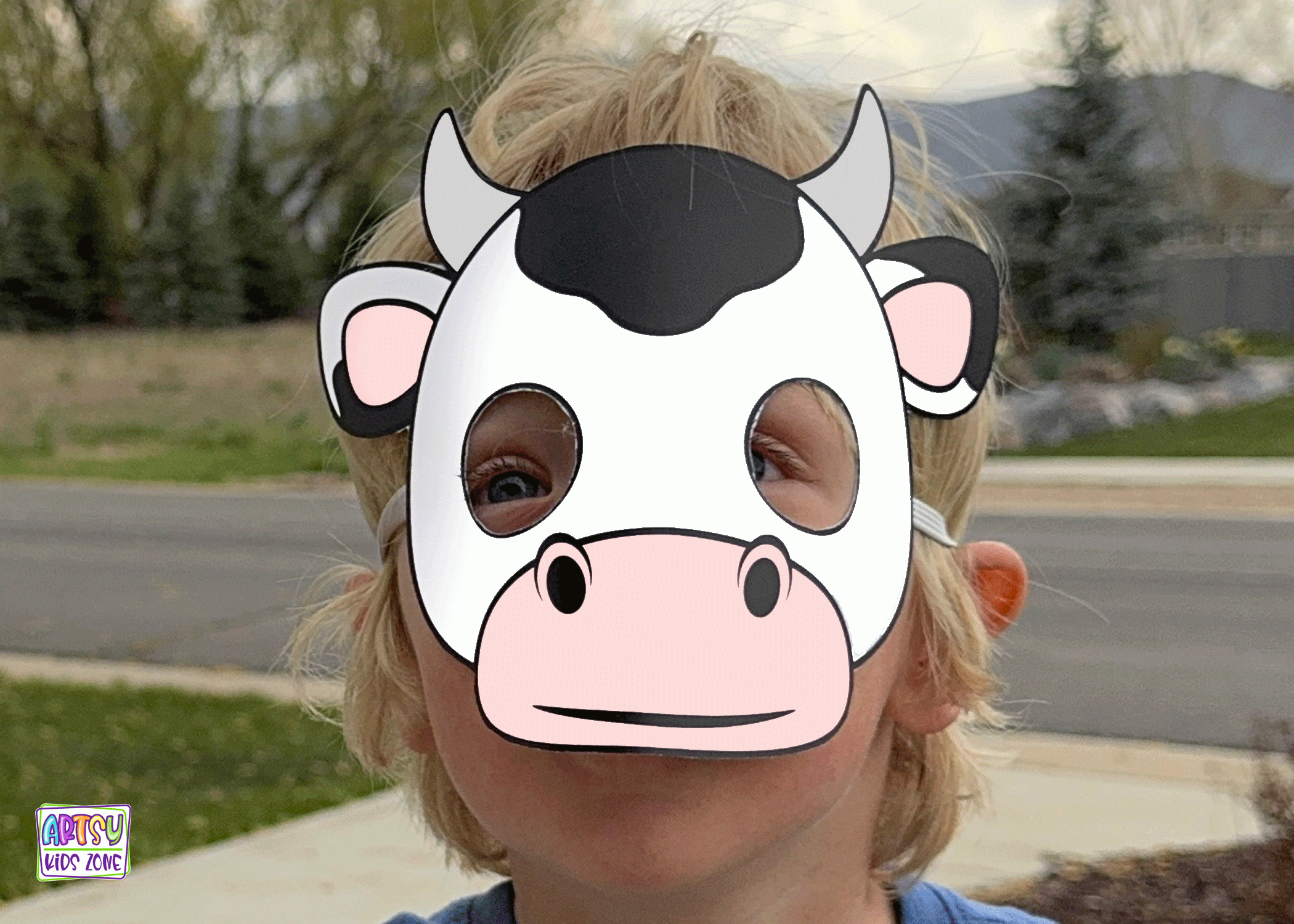 Printable Cow Mask Template with regard to Free Printable Cow Mask Template