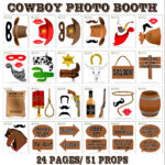 Printable Cowboy Photo Booth Props–Photo Booth Sign-Wild West within Free Printable Cowboy Photo Booth Props