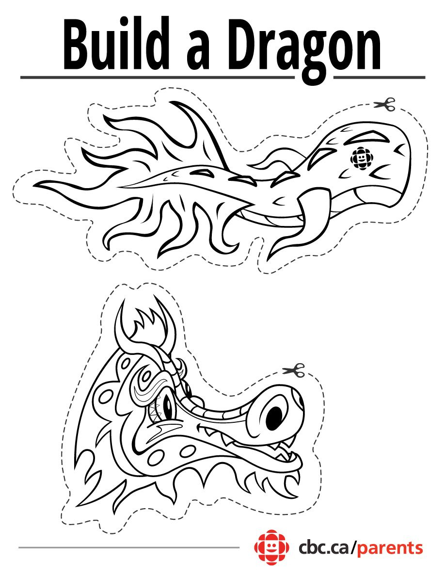 Printable Dragon Craft For Chinese Lunar New Year | Cbc Parents with regard to FREE Printable Chinese Dragon Template