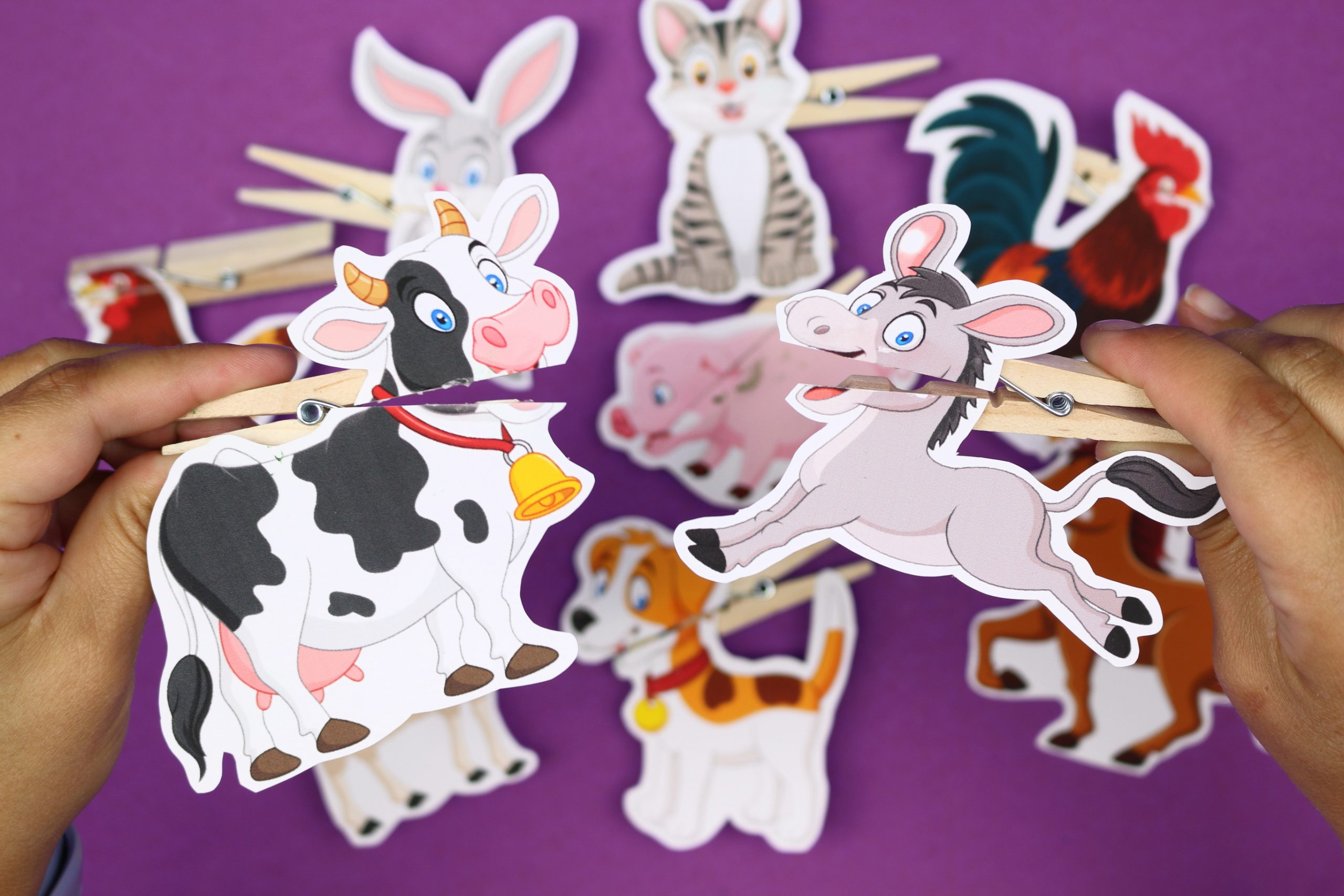 Printable Farm Animal Clothespin Puppets Crafts Mad In Crafts regarding FREE Printable Clothespin Puppets Template