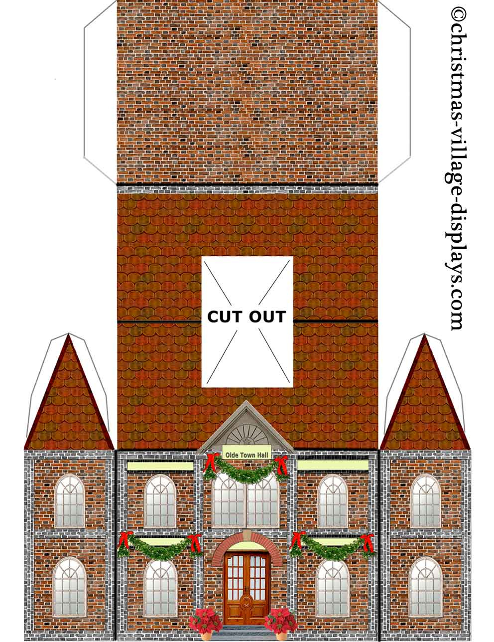 Printable Model Card Houses: Christmas Village Displays with regard to FREE Printable Christmas House Template