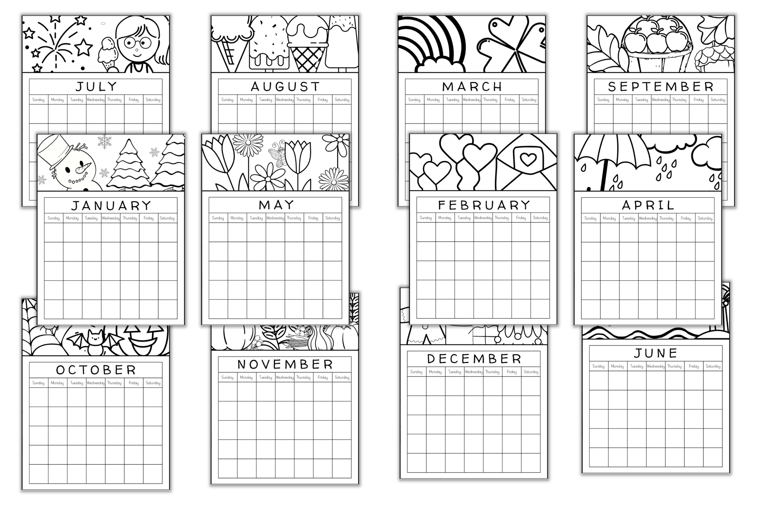 Printable Monthly Calendar Your Kids Will Love To Color! - The regarding Free Printable Calendar With Pictures