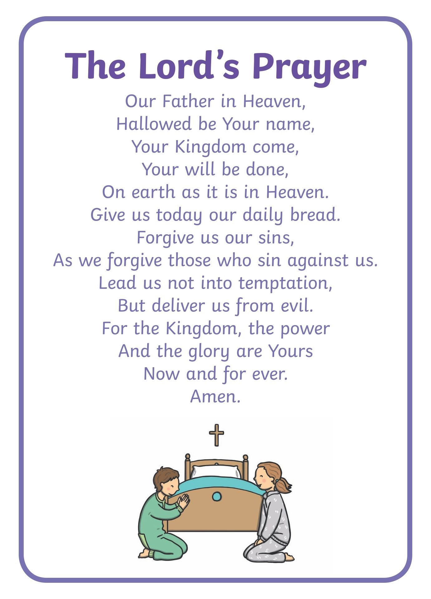 Printable Our Father Prayer - Printable Party Favors for FREE Printable Catholic Our Father Prayer