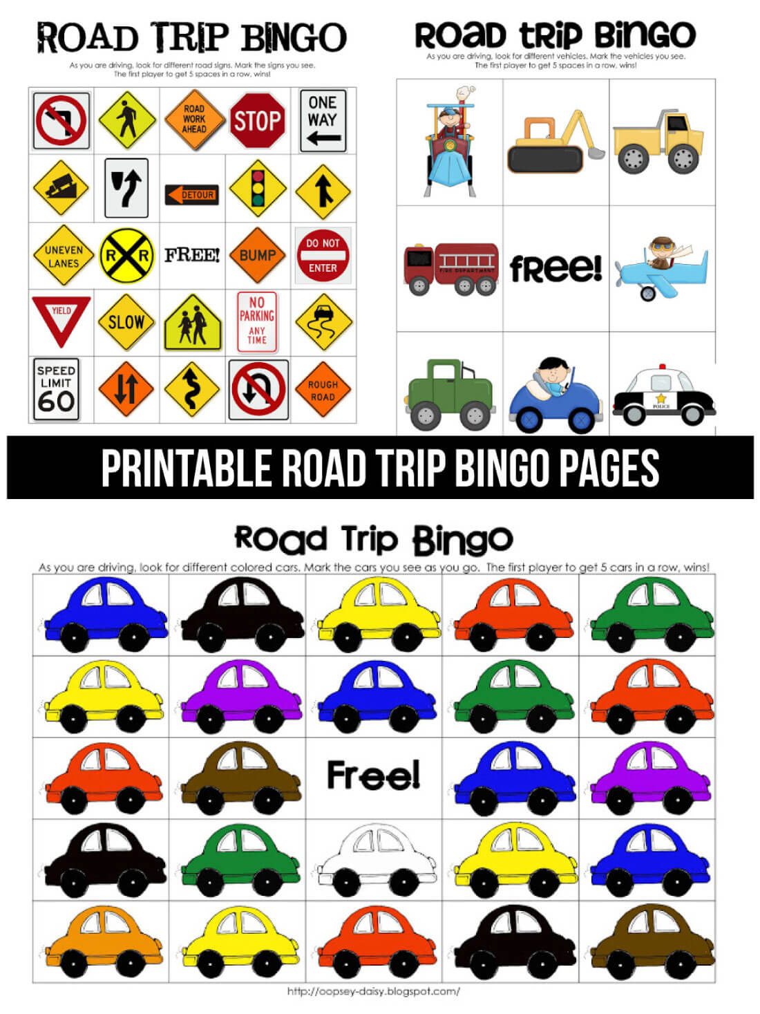 Printable Road Trip Bingo throughout FREE Printable Car Bingo Cards