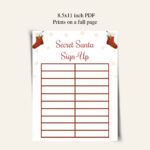 Printable Secret Santa Sign Up Sheet: Download - Etsy inside FREE Printable Christmas Gift Exchange Secret Santa Sign Up Sheet